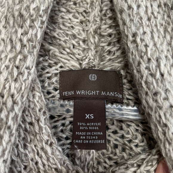 Fenn Wright Manson Wool Blend Brown Knitted Cowl Neck Pullover Sweater Women XS - Picture 3 of 7